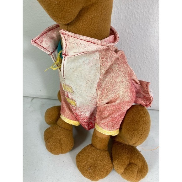 Vintage 1998 Scooby-Doo Plush 13in Brown Dog Red Raincoat Cartoon Network Rare - Picture 7 of 16